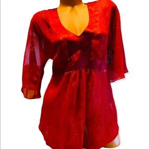 Apostrophe Red Shimmery Top Medium